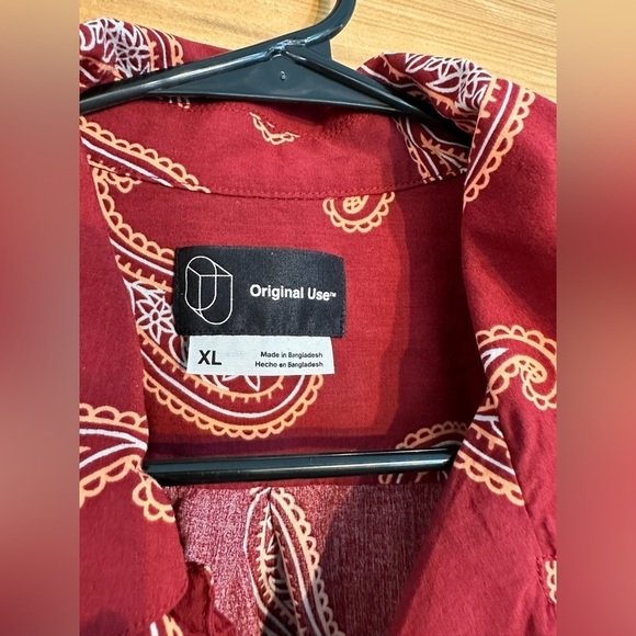 Original Use Short Sleeve Button Down Paisley Shirt Size XL Preppy - Picture 2 of 5